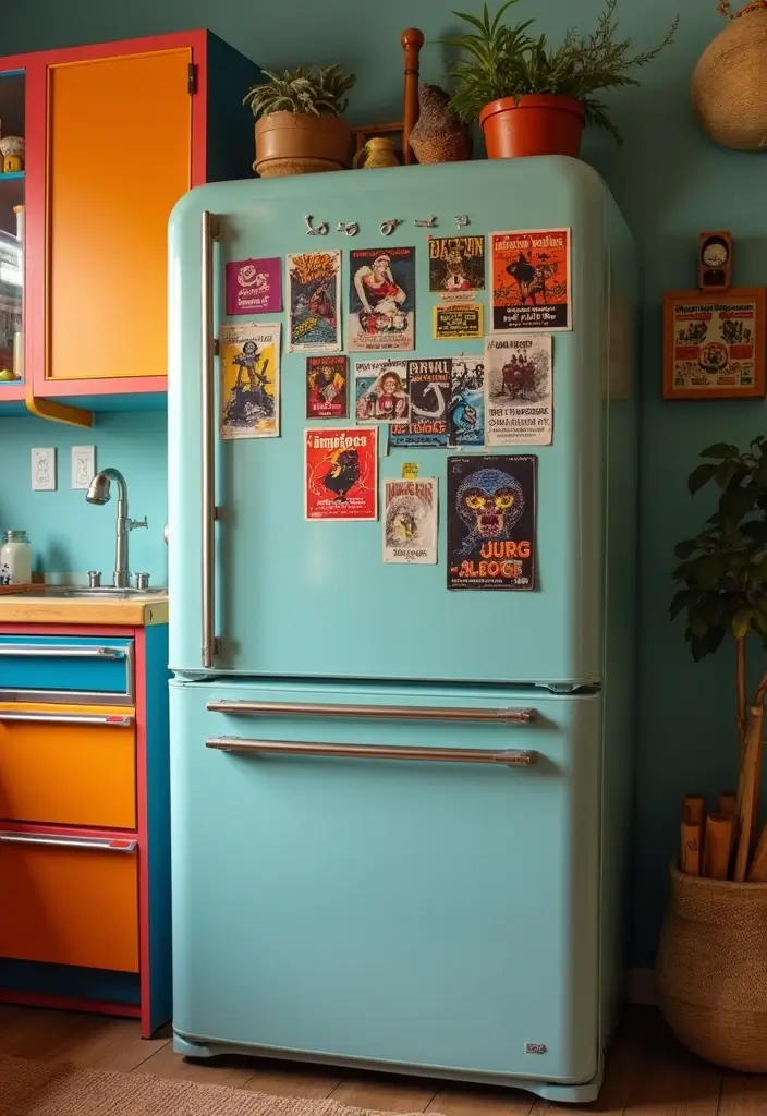 28 Band Posters on Wall Bedroom Ideas That Feel Edgy and Fun - 13. Funky Fridge Magnet Gallery