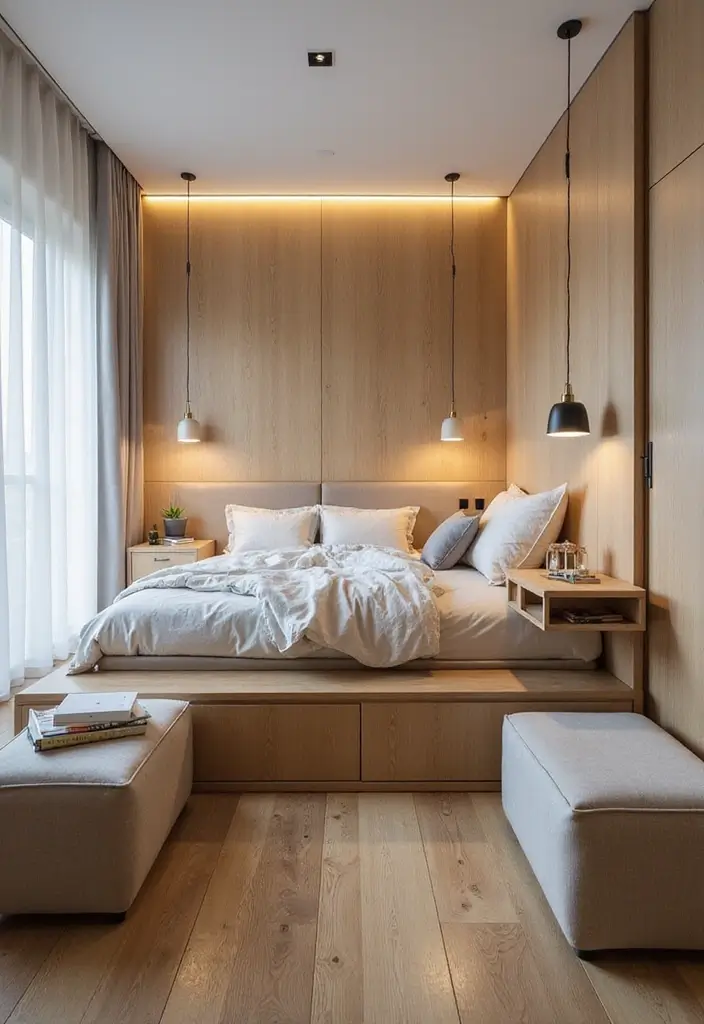 28 Bedroom 4x4 Interior Design Ideas That Feel Cozy and Functional - 1. Multifunctional Furniture