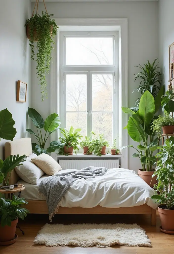 28 Bedroom 4x4 Interior Design Ideas That Feel Cozy and Functional - 13. Incorporate Plants