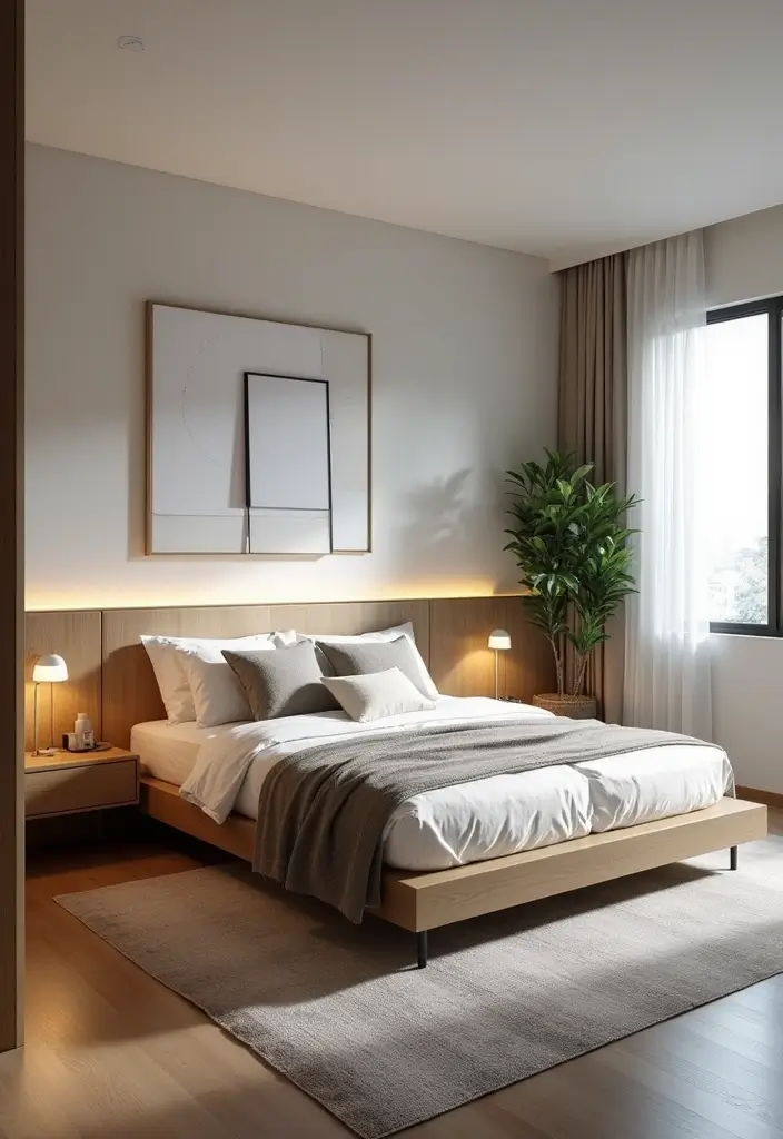 28 Bedroom 4x4 Interior Design Ideas That Feel Cozy and Functional - 18. Floating Nightstands