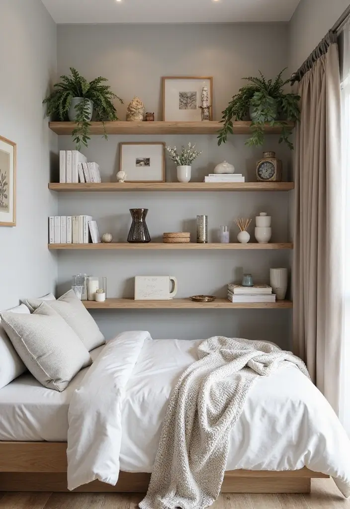 28 Bedroom 4x4 Interior Design Ideas That Feel Cozy and Functional - 2. Use Vertical Space Wisely