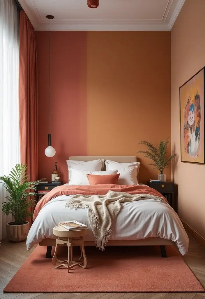 28 Bedroom 4x4 Interior Design Ideas That Feel Cozy and Functional - 22. Use Color Blocking Wisely