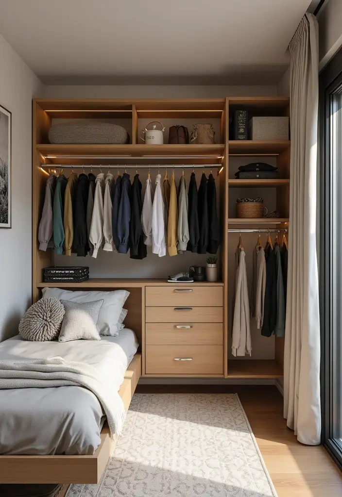 28 Bedroom 4x4 Interior Design Ideas That Feel Cozy and Functional - 24. Create a Custom Closet