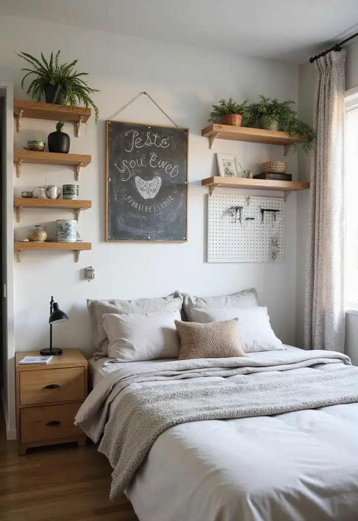 28 Bedroom 4x4 Interior Design Ideas That Feel Cozy and Functional - 25. Utilize Wall Space