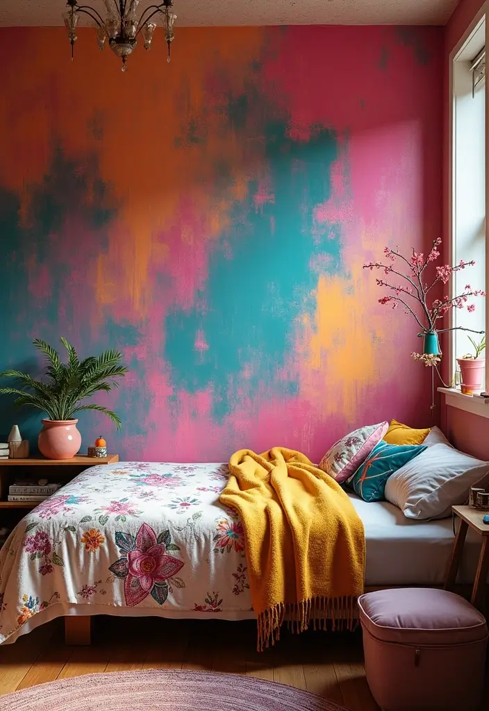 28 Bedroom Decor for Teens That's Trendy - 19. Colorful Accent Walls