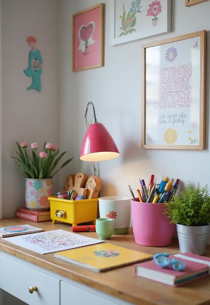 28 Bedroom Decor for Teens That's Trendy - 20. Funky Desk Accessories