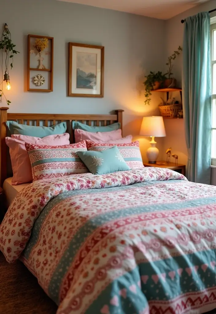 28 Bedroom Decor for Teens That's Trendy - 4. Boho-Inspired Bedding