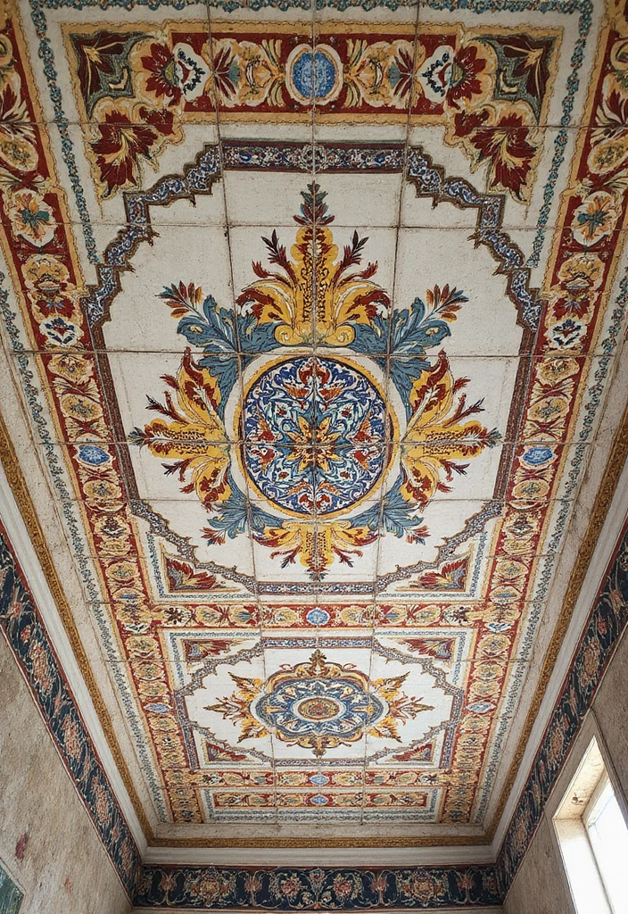 28 Bedroom Pop Design Ceiling Ideas That Look Modern and Artistic - 10. Artistic Ceiling Tiles