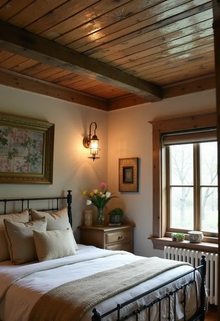 28 Bedroom Pop Design Ceiling Ideas That Look Modern and Artistic - 13. Vintage Charm