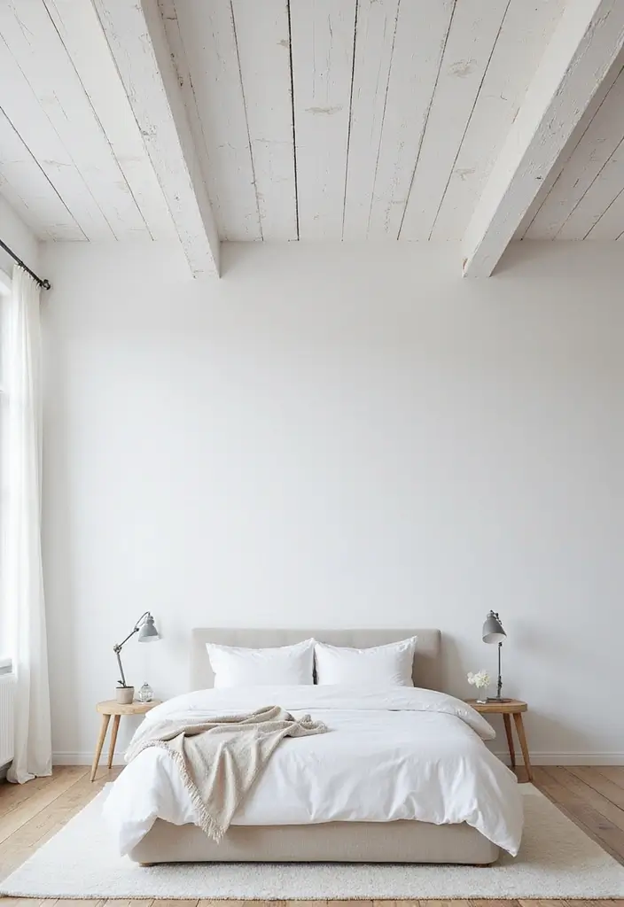 28 Bedroom Pop Design Ceiling Ideas That Look Modern and Artistic - 24. Whitewashed Ceilings