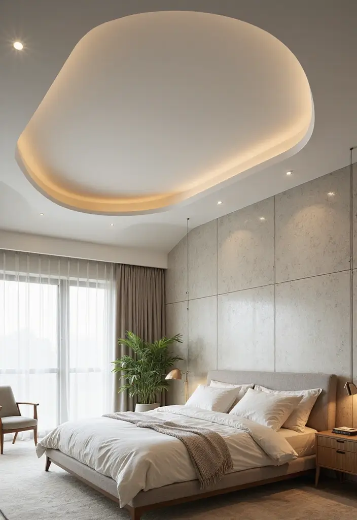28 Bedroom Pop Design Ceiling Ideas That Look Modern and Artistic - 27. Curved Ceilings