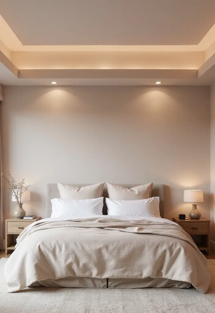 28 Bedroom Pop Design Ceiling Ideas That Look Modern and Artistic - 4. Minimalistic Layers