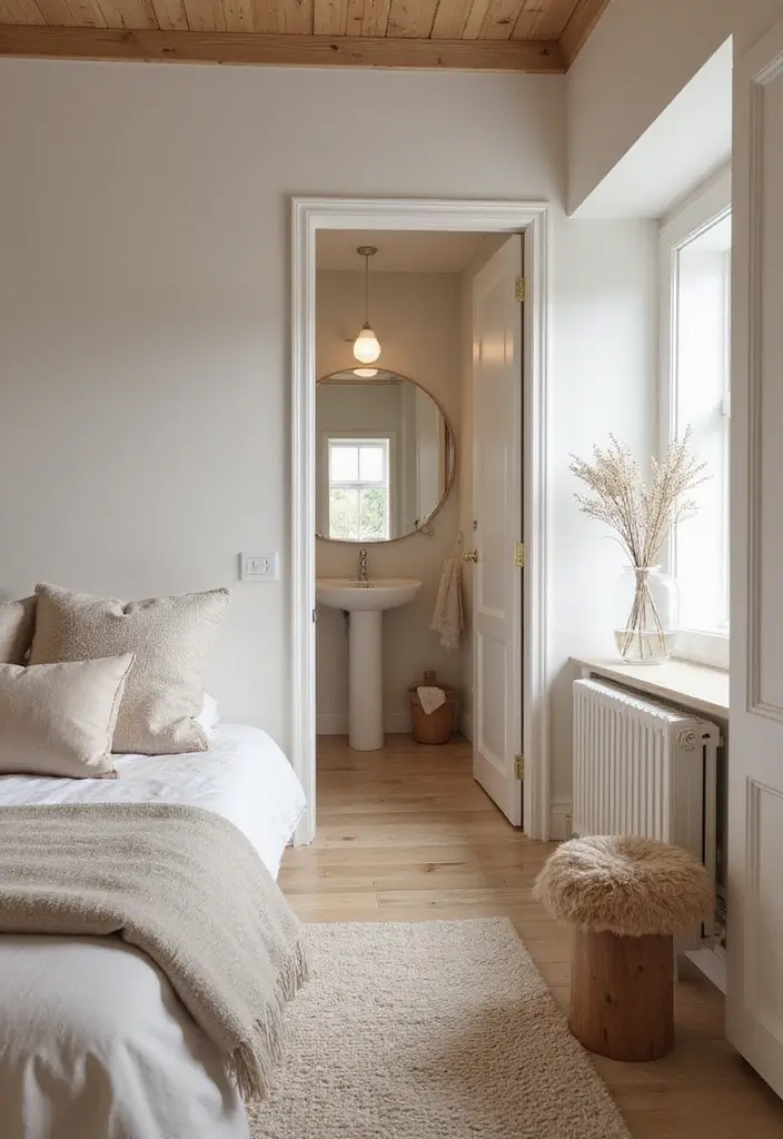 28 Bedroom With Attached Bathroom Layouts That Are Functional and Stylish - 10. Scandinavian Simplicity