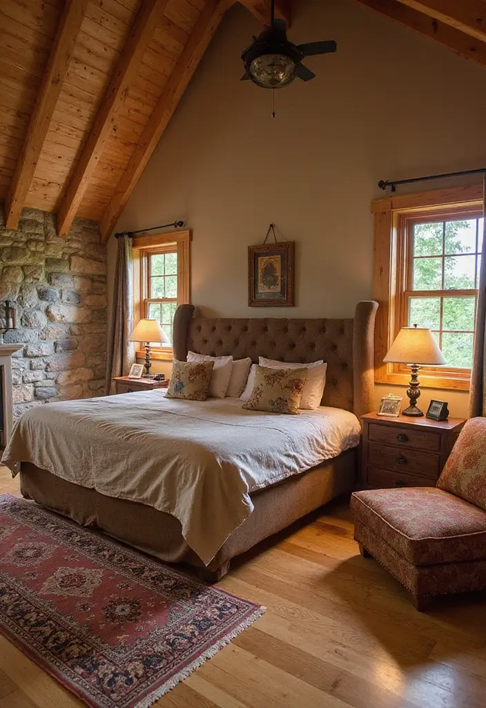 28 Bedroom With Attached Bathroom Layouts That Are Functional and Stylish - 12. Rustic Charm