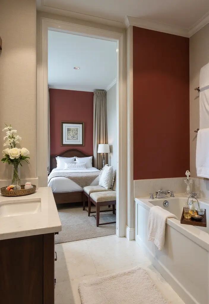 28 Bedroom With Attached Bathroom Layouts That Are Functional and Stylish - 16. Contemporary Luxury