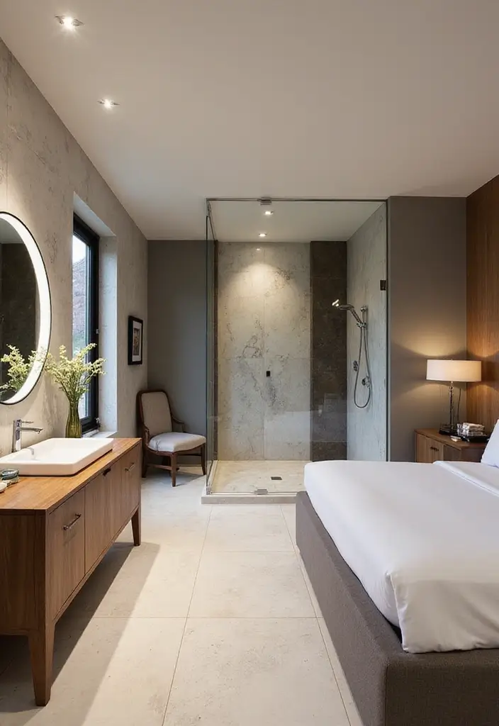 28 Bedroom With Attached Bathroom Layouts That Are Functional and Stylish - 2. Open Concept Bliss