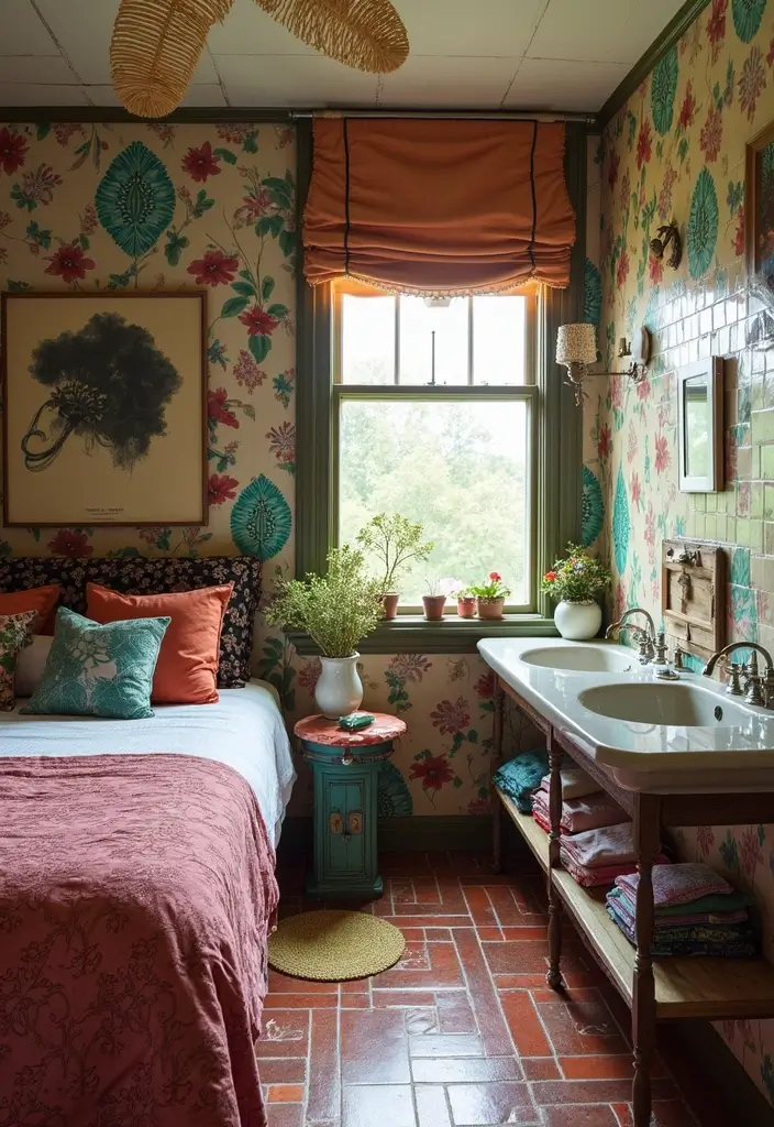 28 Bedroom With Attached Bathroom Layouts That Are Functional and Stylish - 20. Eclectic Mix