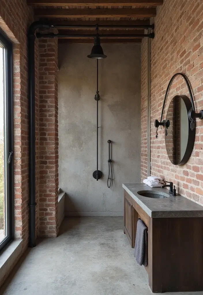 28 Bedroom With Attached Bathroom Layouts That Are Functional and Stylish - 4. Industrial Chic