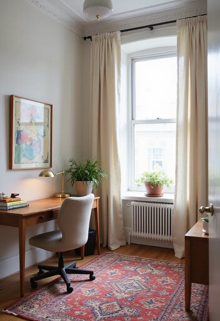 28 Bedroom and Study Room Design Ideas That Are Smart and Functional - 18. Colorful Area Rugs