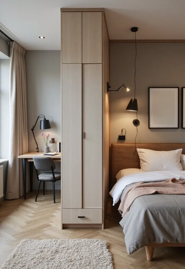 28 Bedroom and Study Room Design Ideas That Are Smart and Functional - 7. Stylish Room Dividers