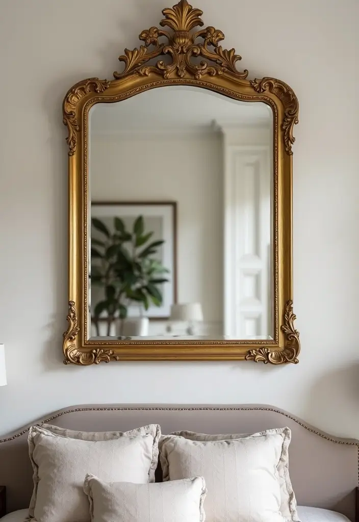 28 Blush Pink and Gold Bedroom Ideas That Look Chic and Feminine - 21. Gold Trimmed Mirrors