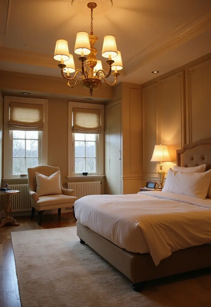 28 Blush Pink and Gold Bedroom Ideas That Look Chic and Feminine - 4. Gold Lighting Fixtures