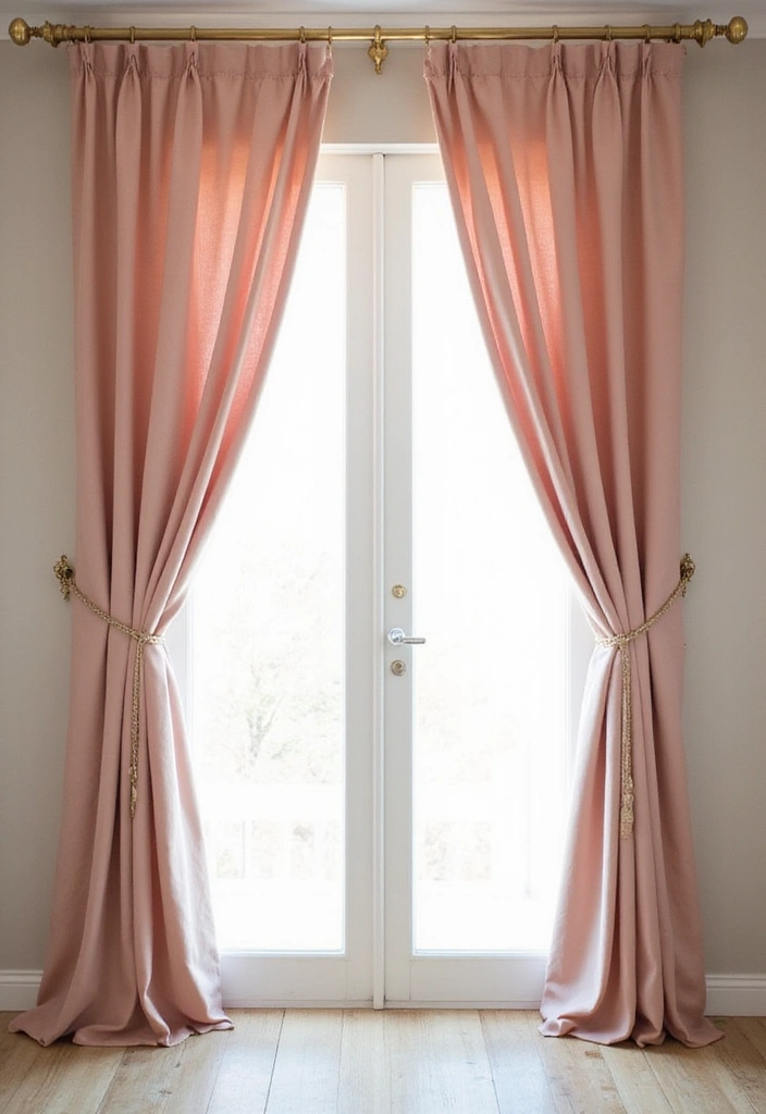 28 Blush Pink and Gold Bedroom Ideas That Look Chic and Feminine - 9. Blush Pink Curtains