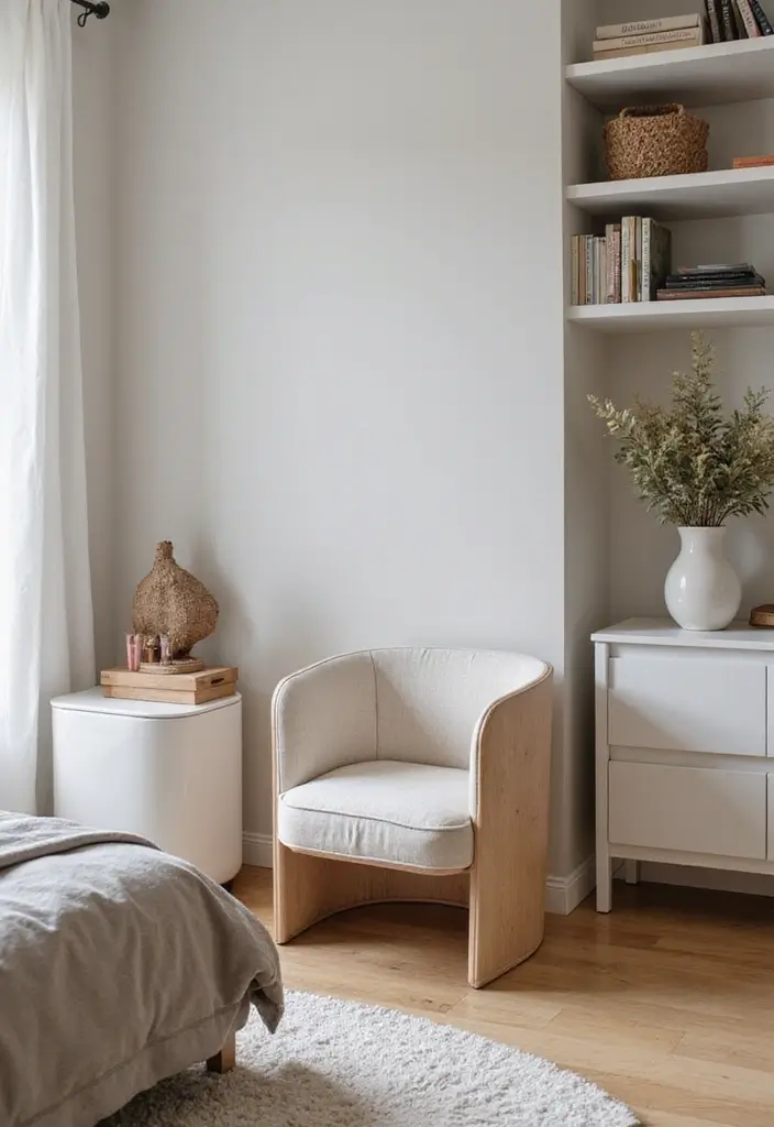 28 Chair Design for Bedroom Ideas That Add Comfort and Style - 14. Compact Chair with Storage