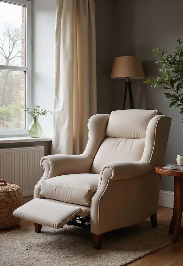 28 Chair Design for Bedroom Ideas That Add Comfort and Style - 26. Plush Recliner