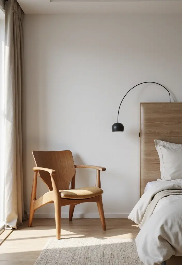 28 Chair Design for Bedroom Ideas That Add Comfort and Style - 6. Minimalist Wooden Chair