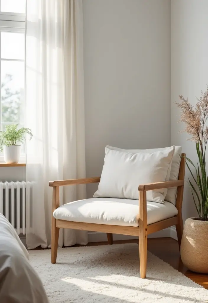 28 Chair Design for Bedroom Ideas That Add Comfort and Style - 9. Scandinavian Style Accent Chair