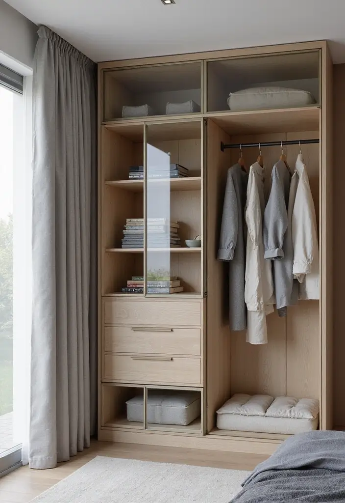 28 Glass Wardrobe Design Bedroom Ideas That Feel Clean and Modern - 17. Glass Wardrobe with Customizable Shelving