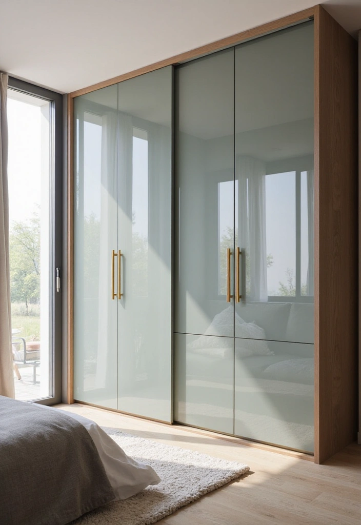 28 Glass Wardrobe Design Bedroom Ideas That Feel Clean and Modern - 18. Glass Wardrobe with Soft-Close Mechanism