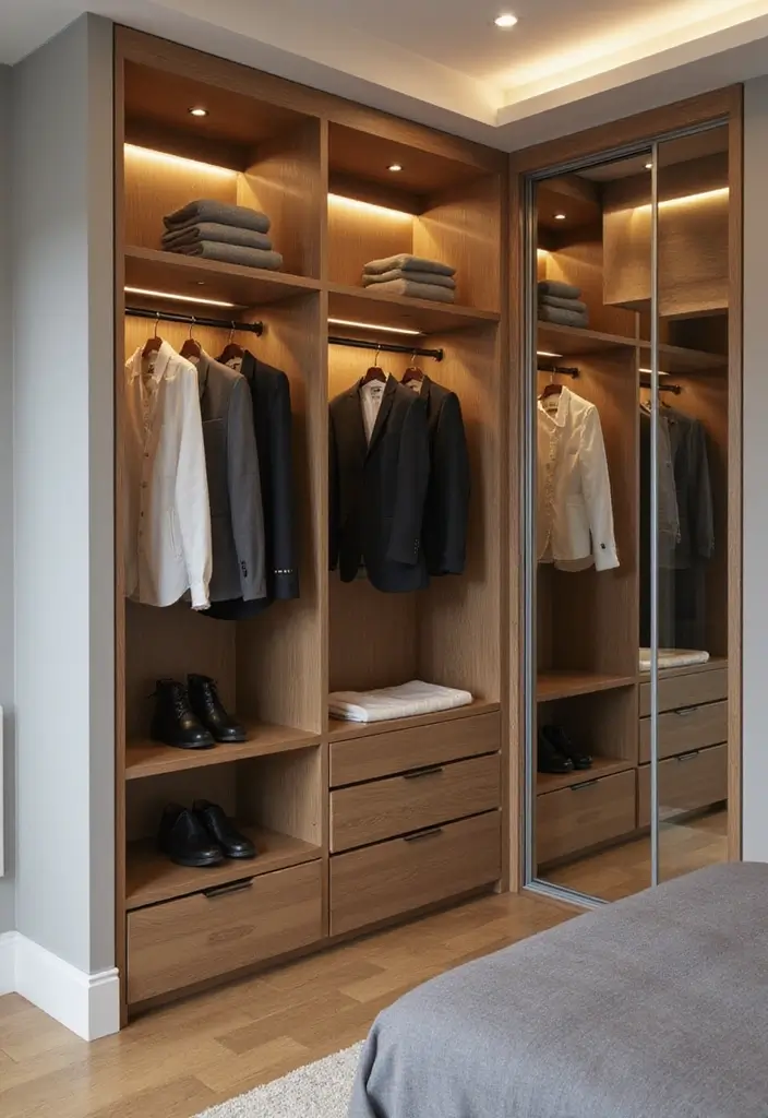 28 Glass Wardrobe Design Bedroom Ideas That Feel Clean and Modern - 2. Built-In Glass Wardrobe