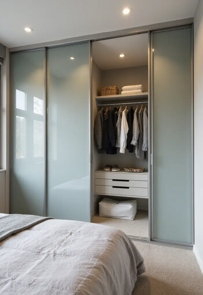 28 Glass Wardrobe Design Bedroom Ideas That Feel Clean and Modern - 24. Modular Glass Wardrobe Design