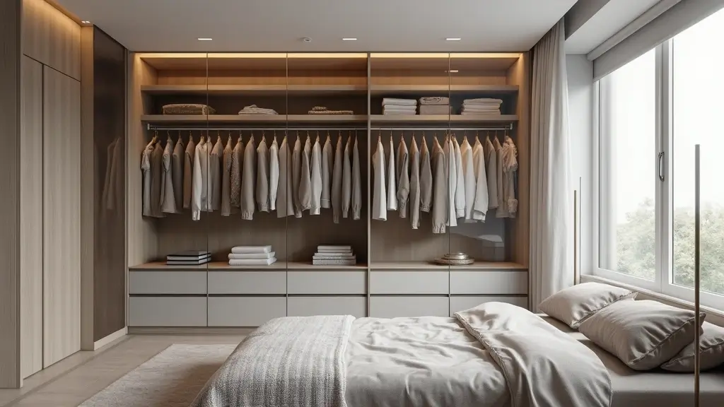 28 Glass Wardrobe Design Bedroom Ideas That Feel Clean and Modern