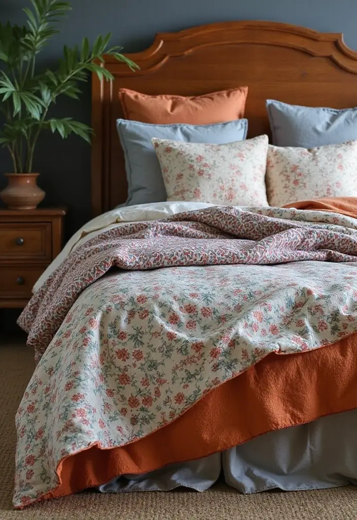 28 Interior Design Bedroom Indian Style That Feels Warm and Cultural - 11. Layered Bedding