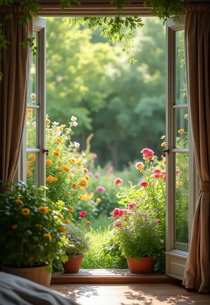 28 Interior Design Bedroom Indian Style That Feels Warm and Cultural - 23. Fragrant Gardens