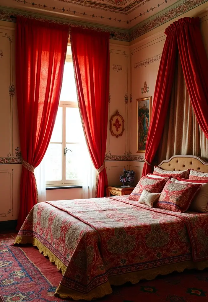 28 Interior Design Bedroom Indian Style That Feels Warm and Cultural - 6. Traditional Patterns