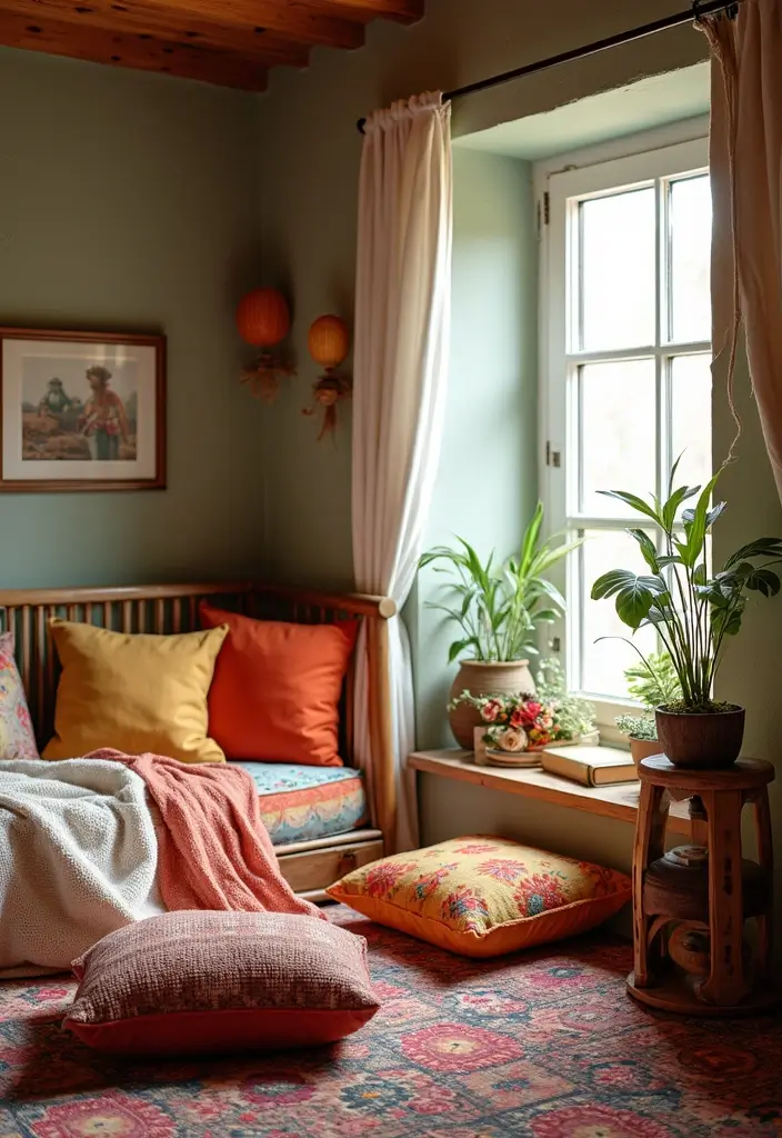 28 Interior Design Bedroom Indian Style That Feels Warm and Cultural - 8. Cozy Nooks