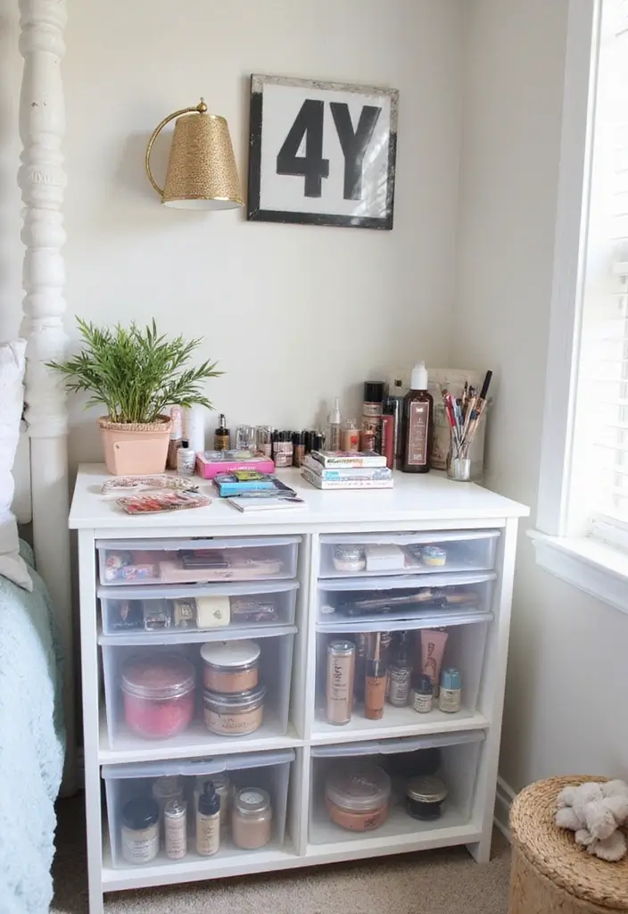 28 Makeup Corner in Bedroom Small Spaces Ideas That Feel Chic and Compact - 21. Seasonal Makeup Rotation
