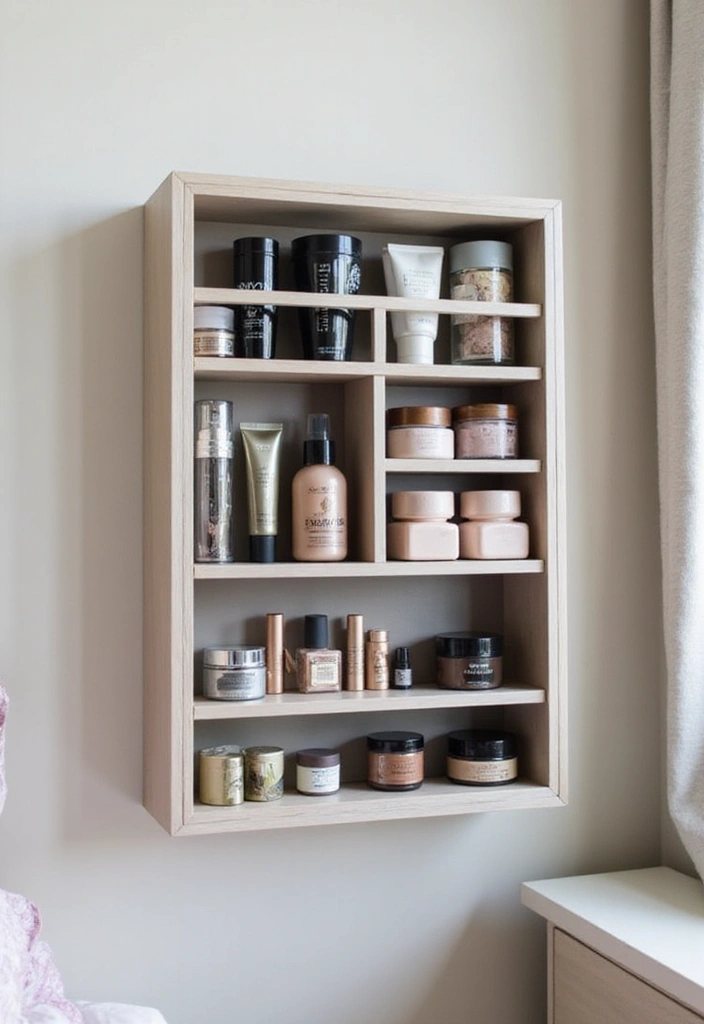 28 Makeup Corner in Bedroom Small Spaces Ideas That Feel Chic and Compact - 3. Wall-Mounted Makeup Organizer