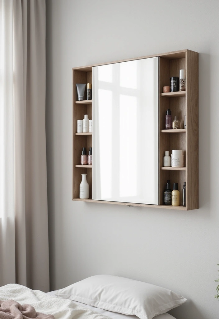 28 Makeup Corner in Bedroom Small Spaces Ideas That Feel Chic and Compact - 5. Mirror with Integrated Storage