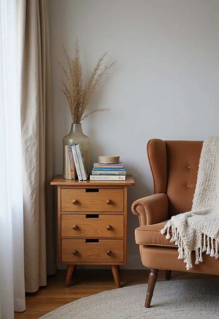 28 Reading Corner Bedroom Small Spaces Ideas That Feel Cozy and Smart - 22. Functional Side Table