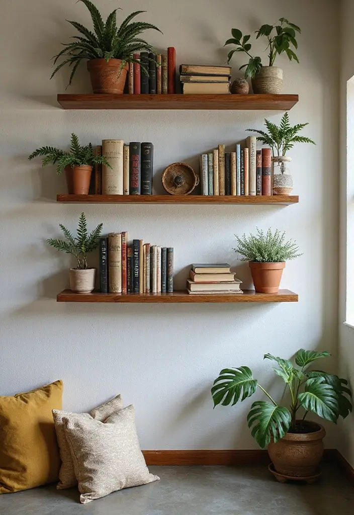 28 Reading Corner Bedroom Small Spaces Ideas That Feel Cozy and Smart - 3. Floating Shelves