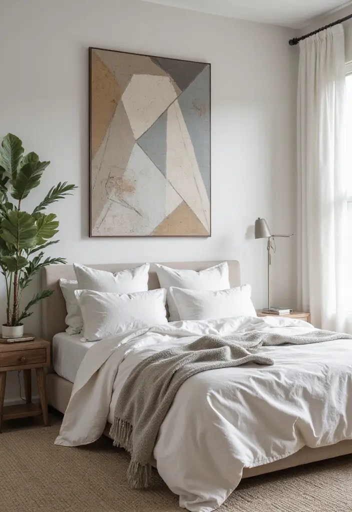 28 Simple Bedroom Design Modern Ideas That Feel Clean and Calm - 12. Geometric Patterns