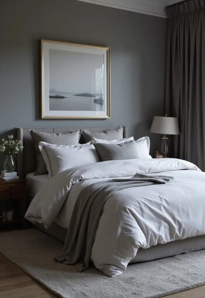 28 Simple Bedroom Design Modern Ideas That Feel Clean and Calm - 26. Monochrome Bedding