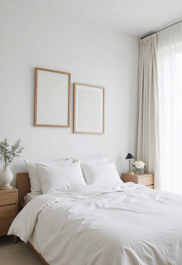 28 Simple Bedroom Design Modern Ideas That Feel Clean and Calm - 4. Minimal Artwork