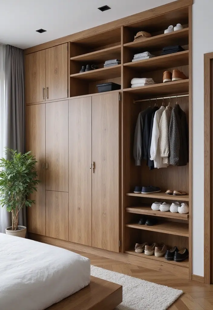 28 Wall Almirah Design for Bedroom Ideas That Save Space Beautifully - 10. Smart Storage Solutions