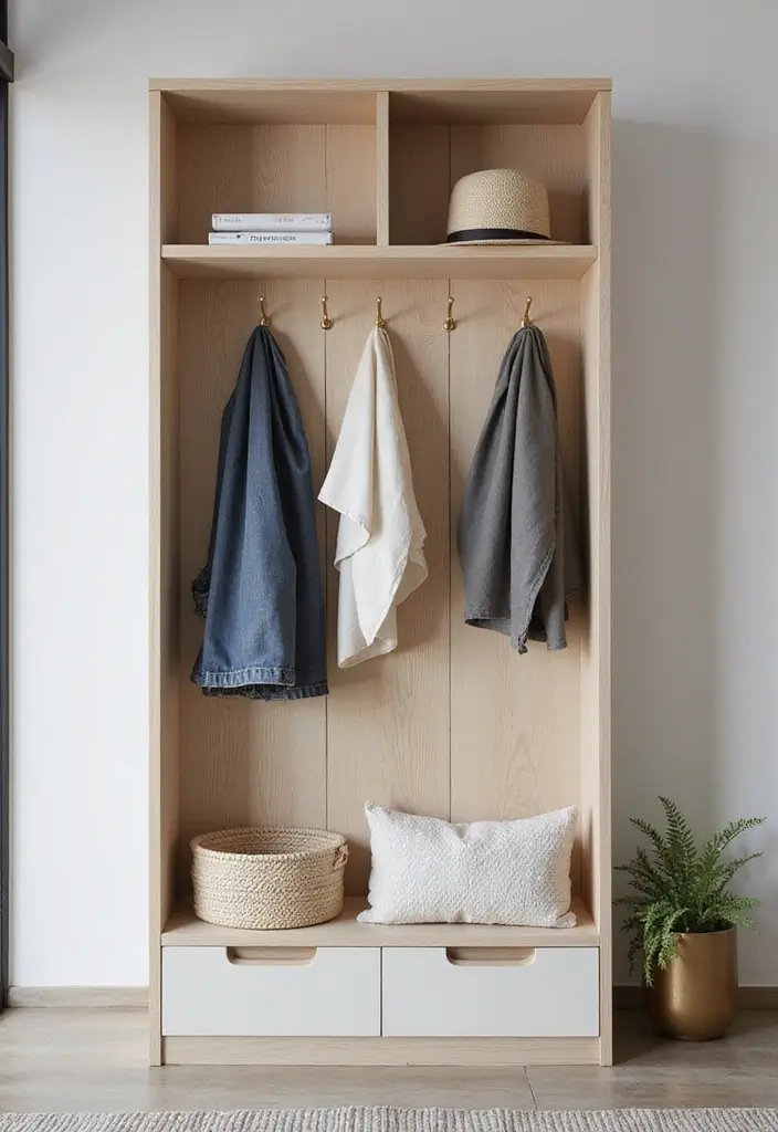 28 Wall Almirah Design for Bedroom Ideas That Save Space Beautifully - 18. Multifunctional Hooks